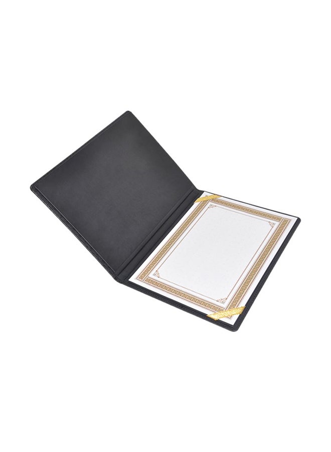 FIS 1-Side Padded Cover A4 Certificate Folder Black - Image 2