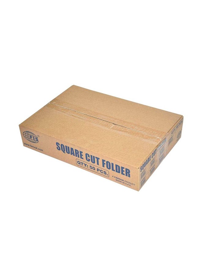 FIS - 50-Piece A4 Square Cut Folders Without Fastener Set Grey - Image 1