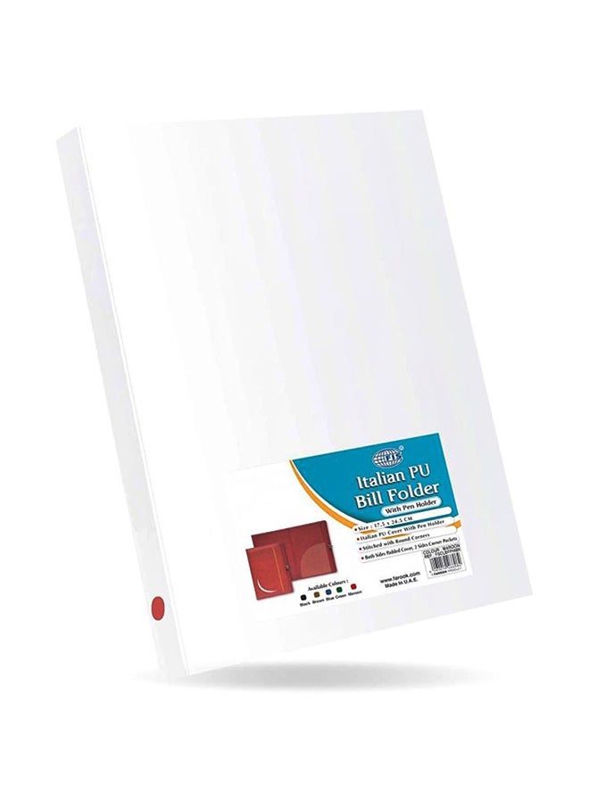 FIS Bill Folder With Pen Holder Maroon/White - Image 4