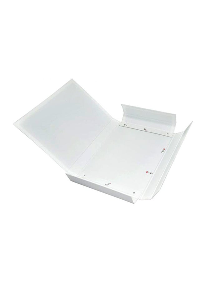 إف اي أس  حامل مستندات مصنوع من البولي بروبيلين مزود بشريط مطاطي أبيض/ وردي - Image 2