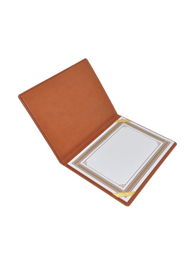 FIS 1-Side Padded Cover A4 Certificate Folder Brown - Image 2