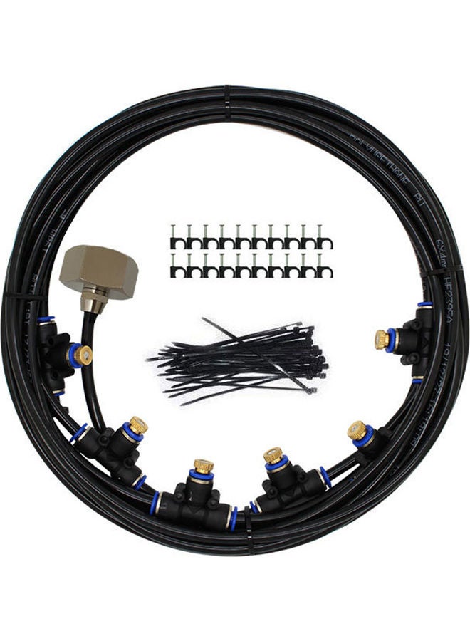 Generic Outdoor Sprinkler Hose With 21 Mist Nozzles Kit Black 50feet  - Image 1