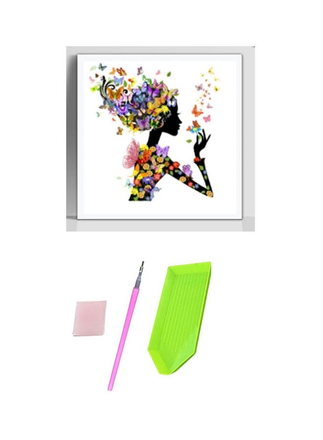 بيوينتي لوحة فنية ماسية رائعة منقوشة بالكامل تكملها بنفسك للكبار والصغار طراز 162D أبيض/ أسود/ أرجواني - Image 1