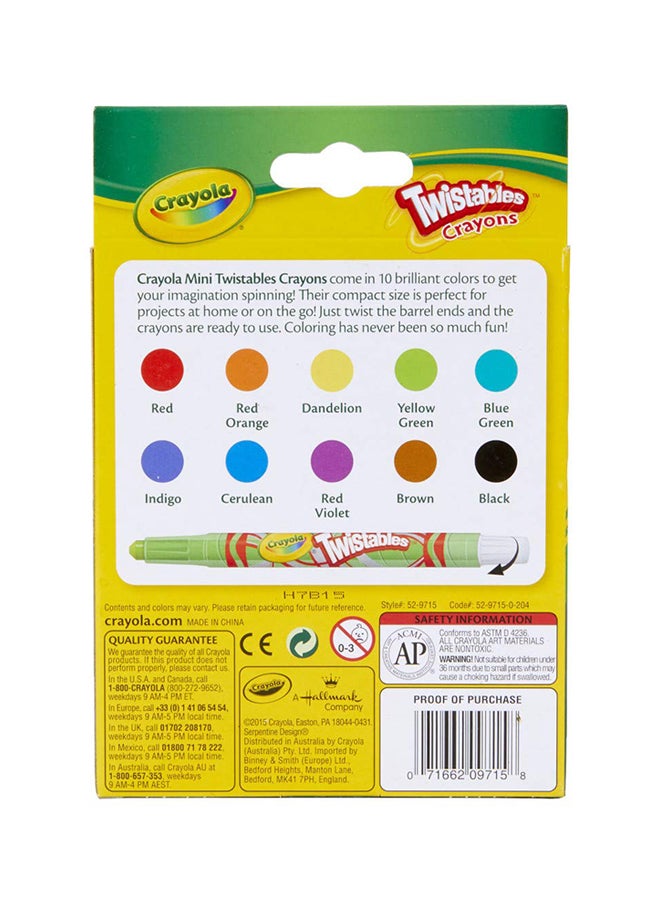 كرايولا أقلام ملونة  قابلة للف مكونة من 10 قطع متعدد الألوان - Image 4