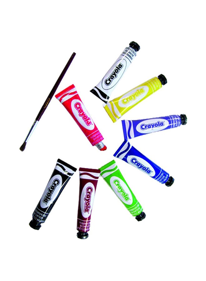 كرايولا طقم ألوان تيمبيرا للرسم مع فرشاة مكون من 8 قطع متعدد الألوان - Image 1