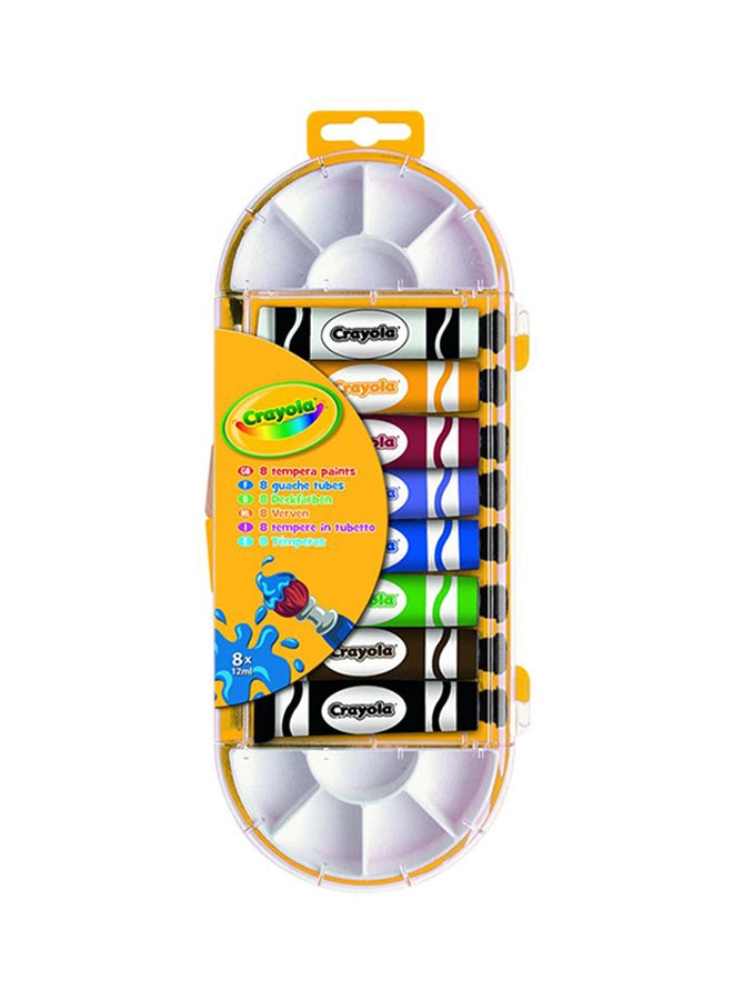 كرايولا طقم ألوان تيمبيرا للرسم مع فرشاة مكون من 8 قطع متعدد الألوان - Image 2