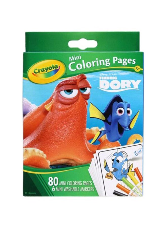Crayola Finding Dory Mini Coloring Pages With 6 Marker Multicolour  - Image 2