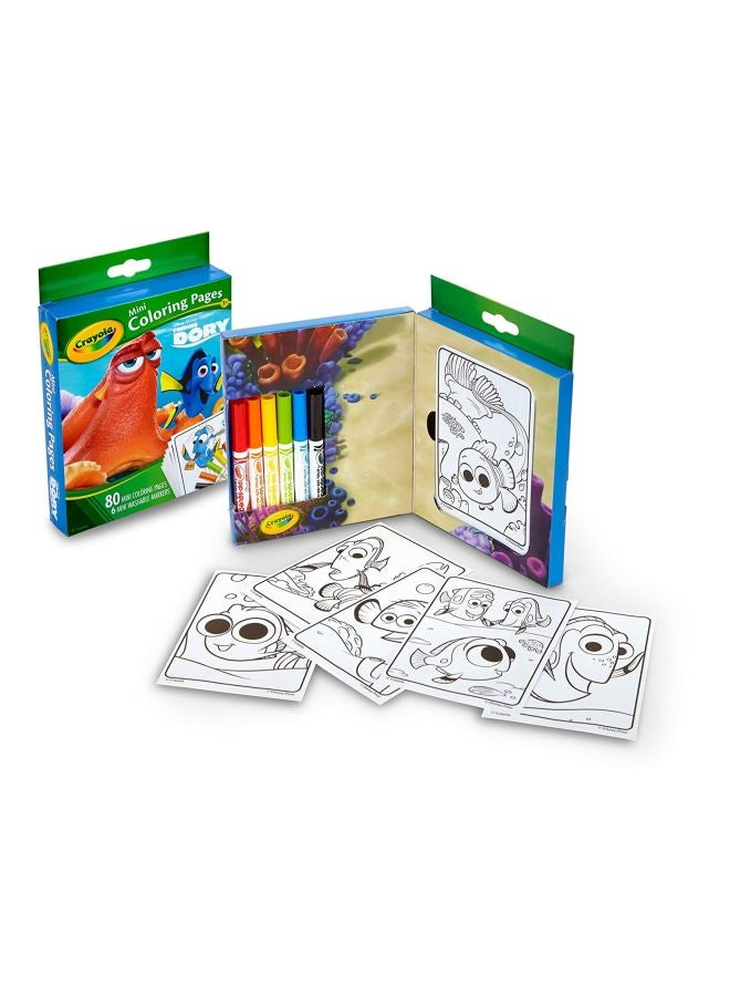 Crayola Finding Dory Mini Coloring Pages With 6 Marker Multicolour  - Image 4