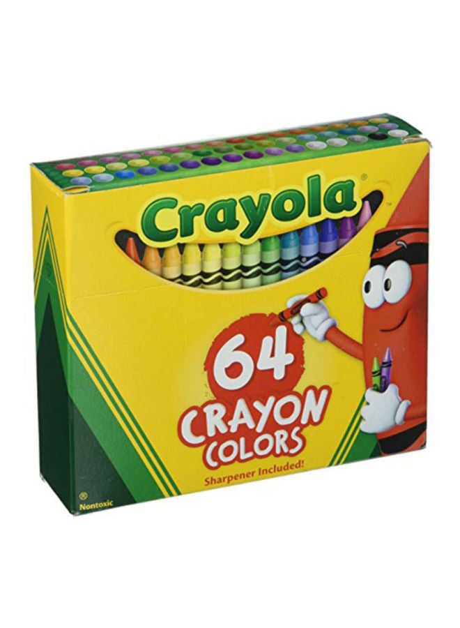 كرايولا طقم أقلام شمع ملونة مكون من 64 قطعة طراز CRY52-0064 متعدد الألوان
