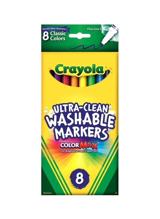 Crayola 8-Piece Ultra-Clean Classic Fine Line Washable Marker Color Max Markers - Image 2