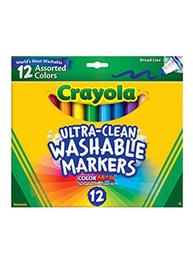 Crayola 12-Piece Ct Ultra-Clean Washable Markers Red/Blue/Yellow - Image 1