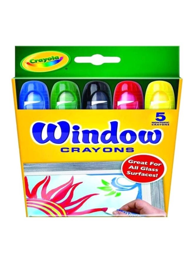 Crayola 5-Piece Window Crayon Set 4830 Green/Blue/Black - Image 1