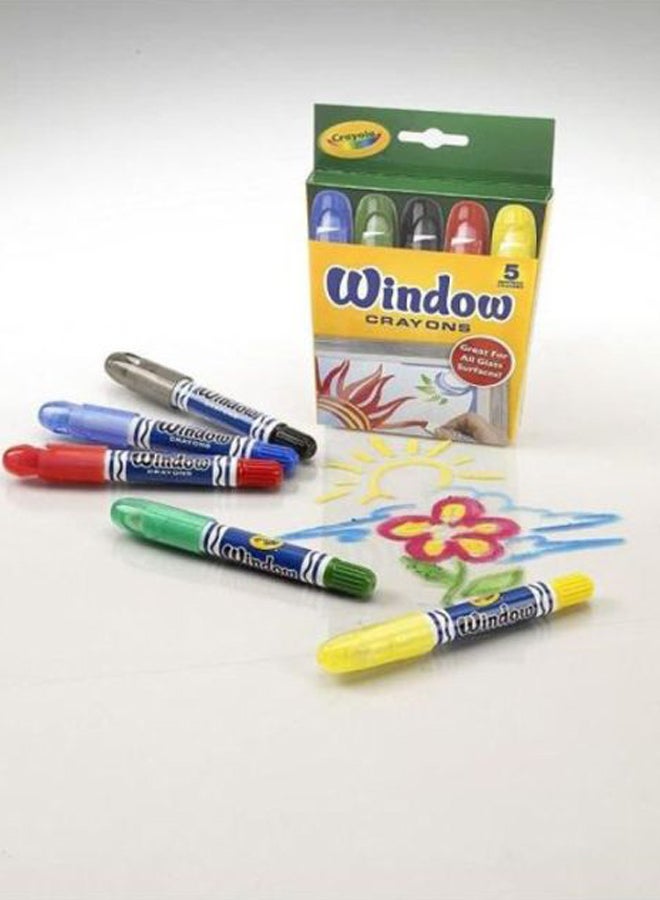 Crayola 5-Piece Window Crayon Set 4830 Green/Blue/Black - Image 2