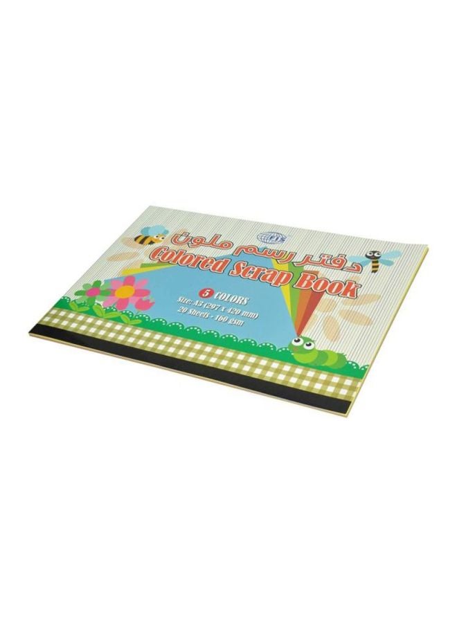 FIS 12-Piece A3 Coloured Scrap Book Set Green/Orange/Blue - Image 2