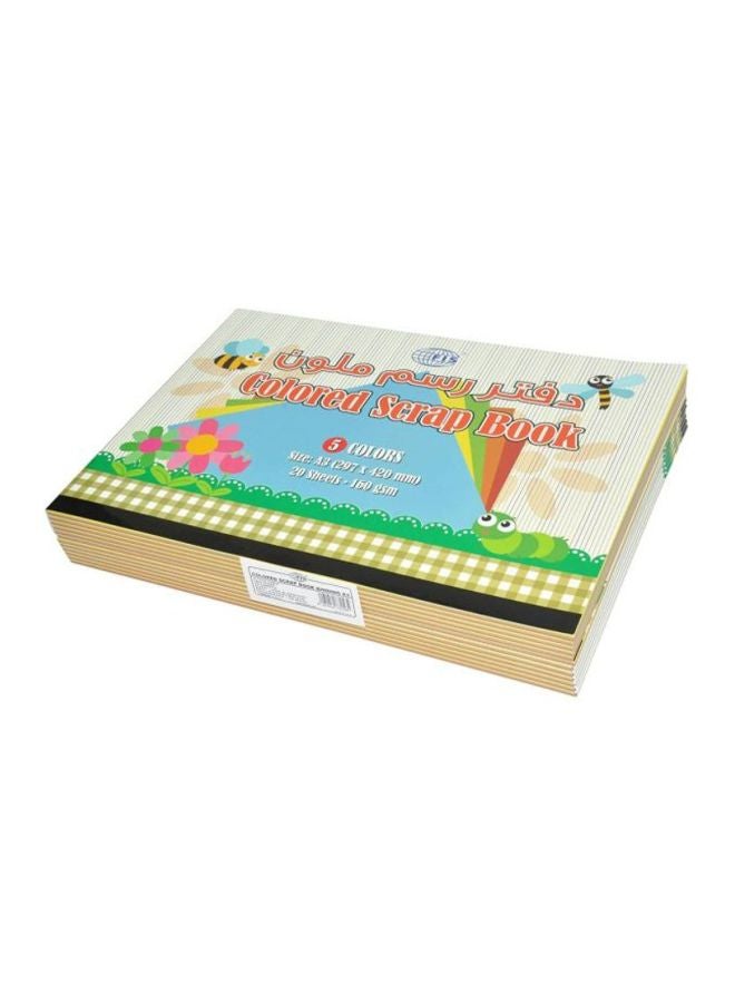 FIS 12-Piece A3 Coloured Scrap Book Set Green/Orange/Blue - Image 3