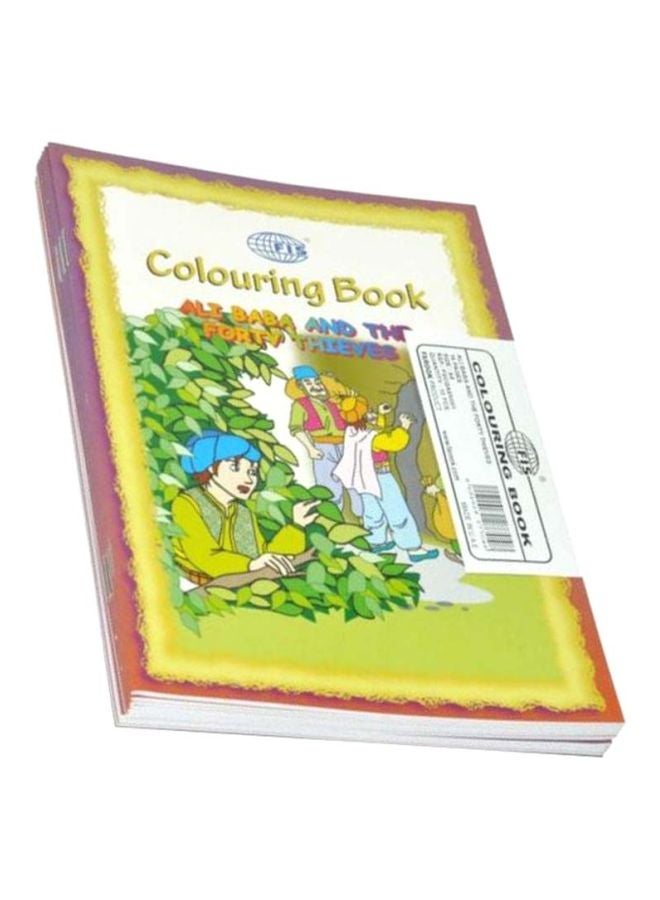 إف اي أس  مجموعة كتب تلوين "علي بابا والأربعون لصاً" مقاس A5، من 12 قطعة أخضر/أزرق/أبيض