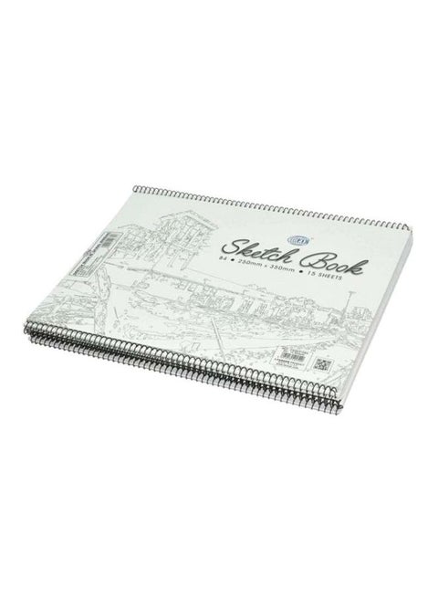 10-Piece Spiral Binding Sketch Book Set White/Grey
