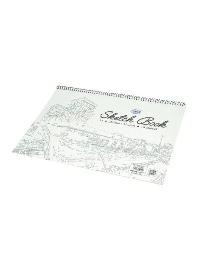 إف اي أس  طقم دفتر رسومات بتجليد حلزوني مكون من 10 قطع أبيض/رمادي - Image 2