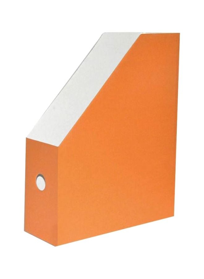 FIS A4 Magazine Holder Cardboard Orange/White - Image 1
