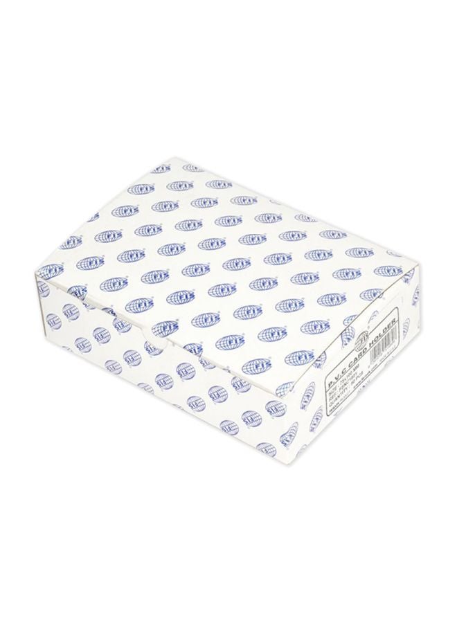 FIS 50-Piece PVC Card Holder With Pocket White - Image 2
