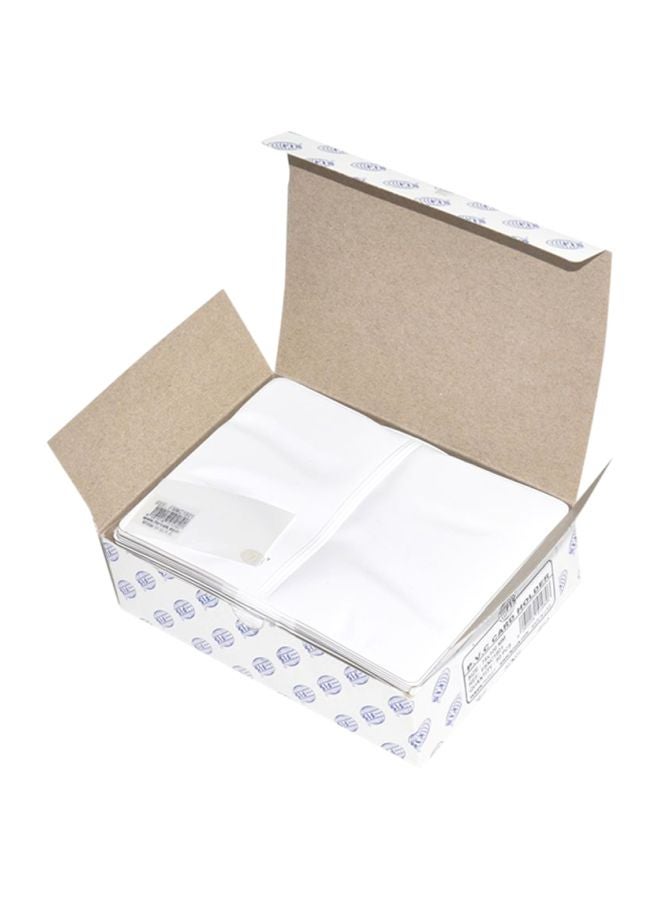 FIS 50-Piece PVC Card Holder With Pocket White - Image 3