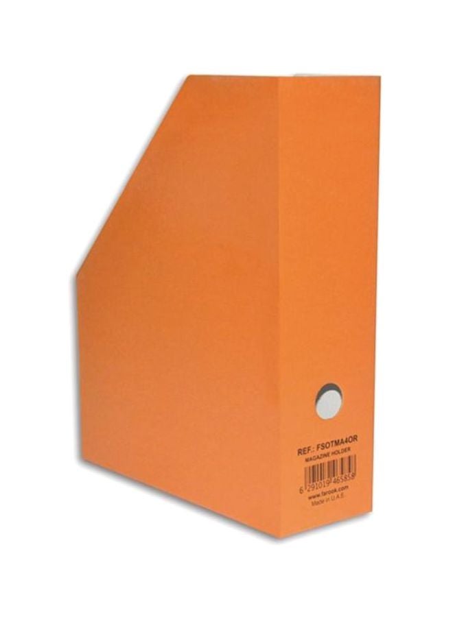 FIS A4 Magazine Holder Cardboard Orange/White - Image 2