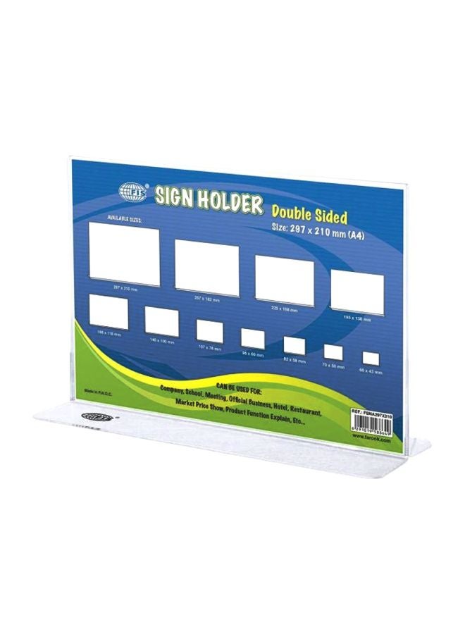 FIS Double Sided Oblong Sign Holder White - Image 2