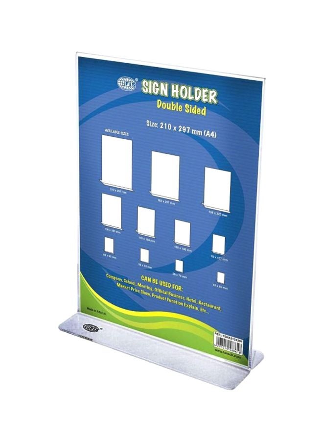 FIS Double Sided Oblong Sign Holder White - Image 2