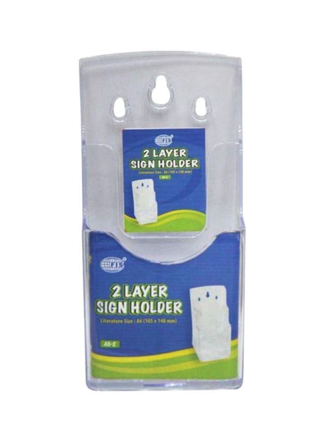 FIS A6 Two Layer Sign Holder Transparent