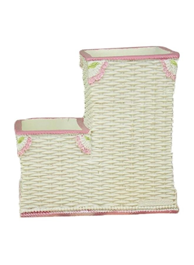 Sharpdo Flower Pattern Pen Holder White/Pink/Yellow - Image 4