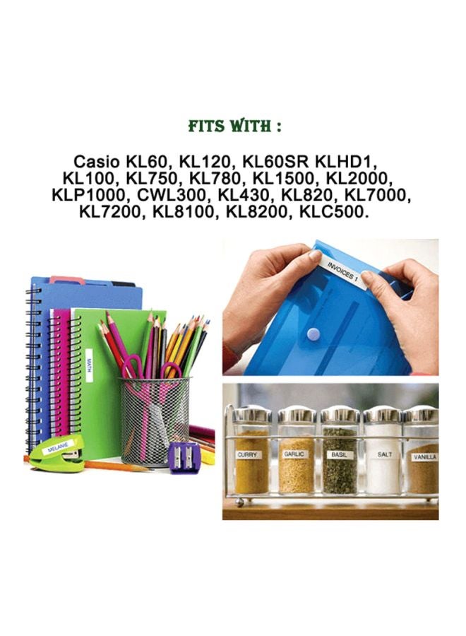 CASIO Label Printer Tape Black/White - Image 3