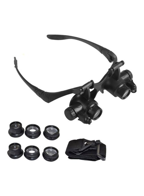 Repair Magnifier Loupe Glasses With LED Light Black