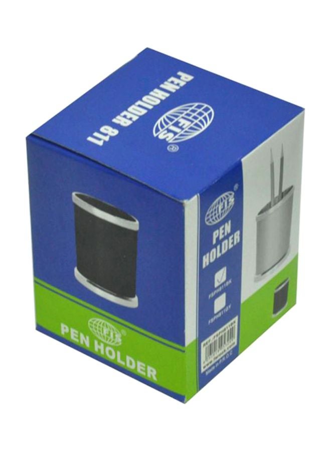 FIS Round Shape Pen Holder Black/Silver - Image 2