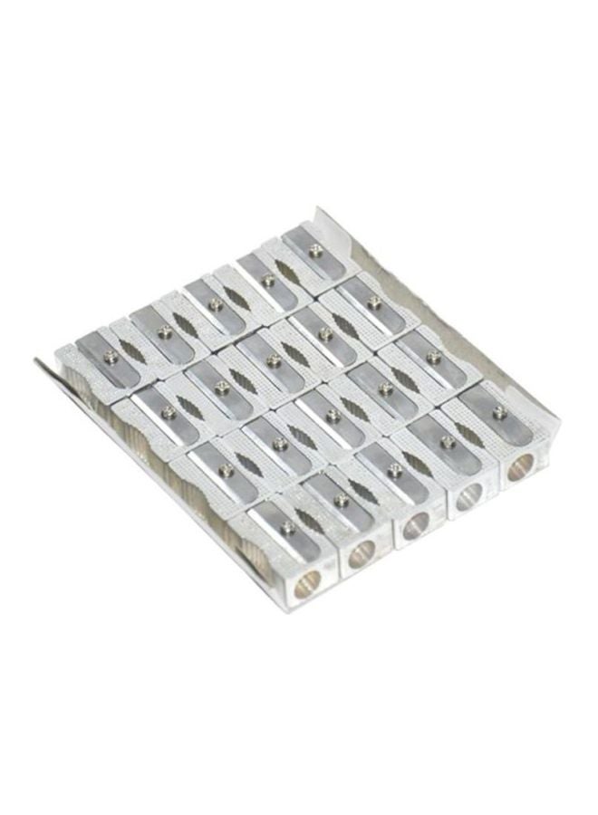 إف اي أس  مجموعة مكونة من 20 مبراة معدنية على شكل حرف M فضي - Image 2