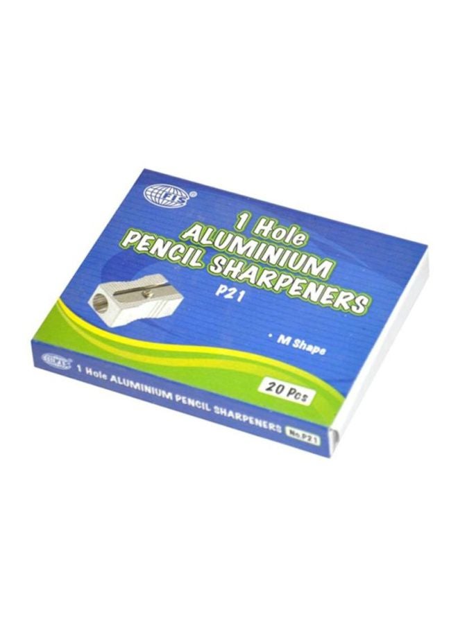 إف اي أس  مجموعة مكونة من 20 مبراة معدنية على شكل حرف M فضي - Image 3