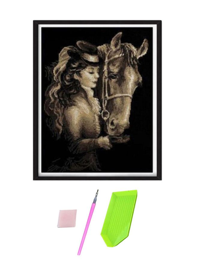 Beauenty Premium Full Drill DIY Diamond Painting Kit Green/Pink/Grey - Image 1