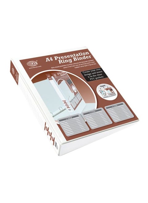 A4 Presentation 2D Ring Binder Brown/White/Grey