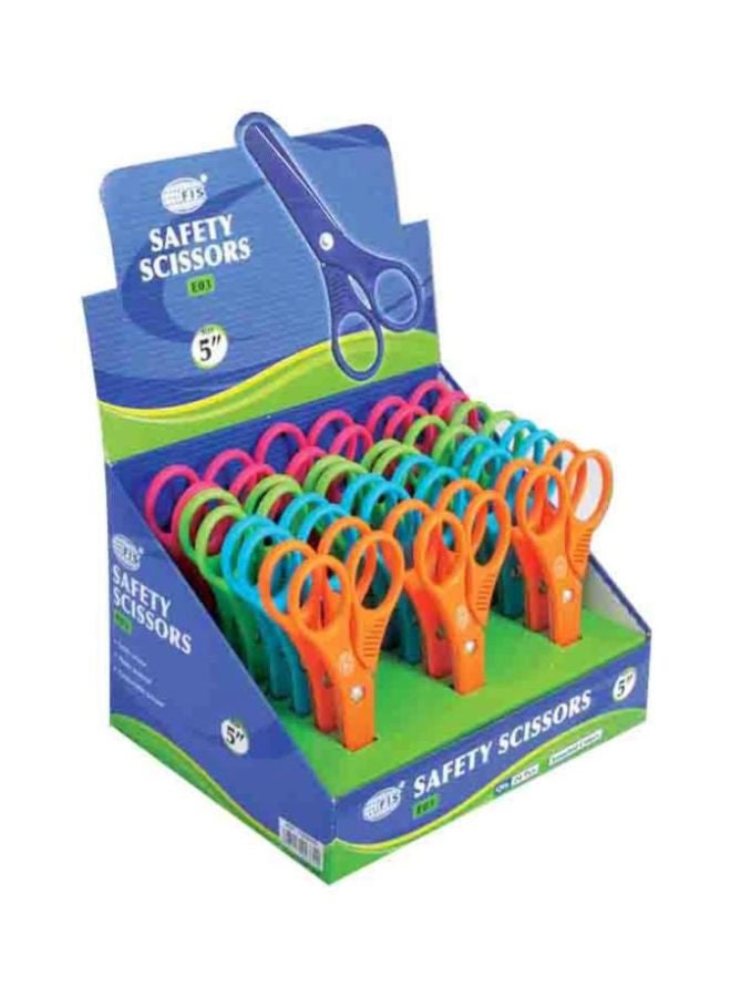 إف اي أس  طقم مقصات بلاستيكية للسلامة من 24 قطعة متعدد الألوان - Image 1