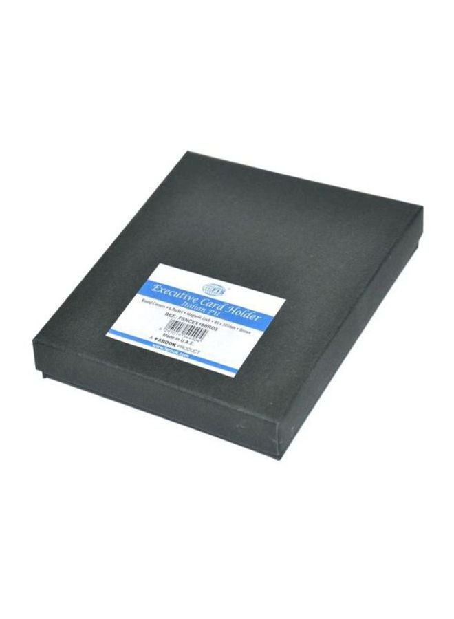 إف اي أس  حامل بطاقات عمل مبطن من الجلد الصناعي الإيطالي بني - Image 3