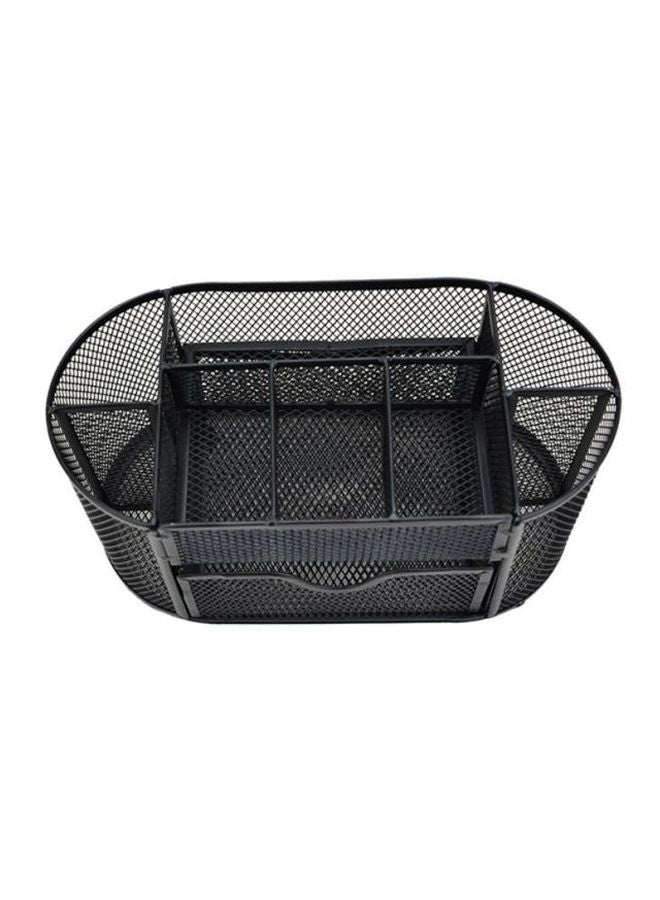 9-Compartment Multi-Functional Desk Organizer Box Black