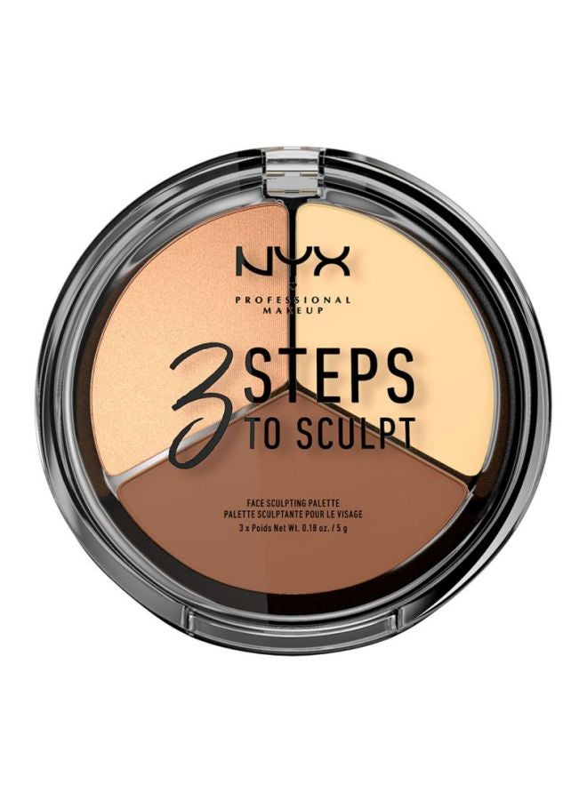 نيكس مكياج المحترفين باليت بثلاث خطوات لنحت الوجه فاتح - Image 2