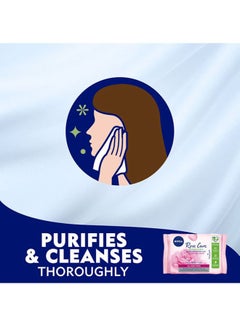 Nivea Organic Rose Water Micellar Cleansing Wipes 25 Pieces Pink  - Image 5