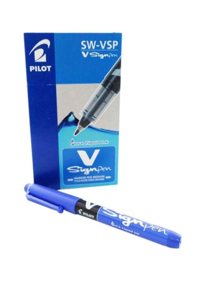 PILOT Pack Of 12 V Sign Ball Pen Blue - Image 2
