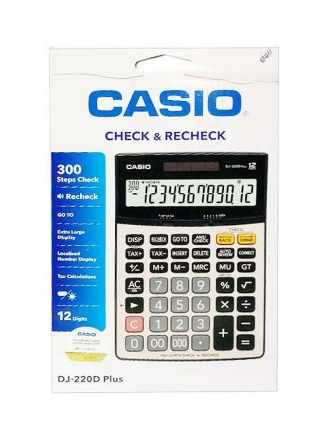 CASIO 12-Digit Check Calculator White/Black - Image 3