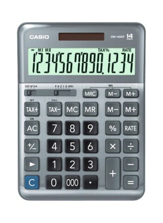 12-Digits Electronic Calculator DM-1400F-W-DP Silver - v1615921559/N34023746A_1