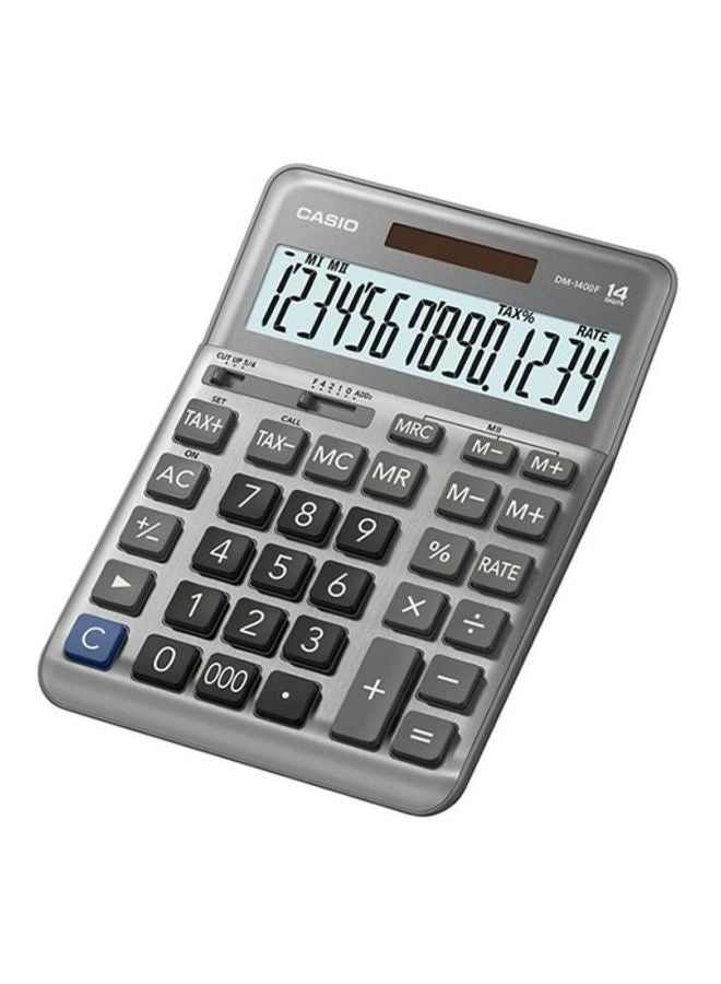 CASIO - 12-Digits Electronic Calculator DM-1400F-W-DP Silver - Image 1