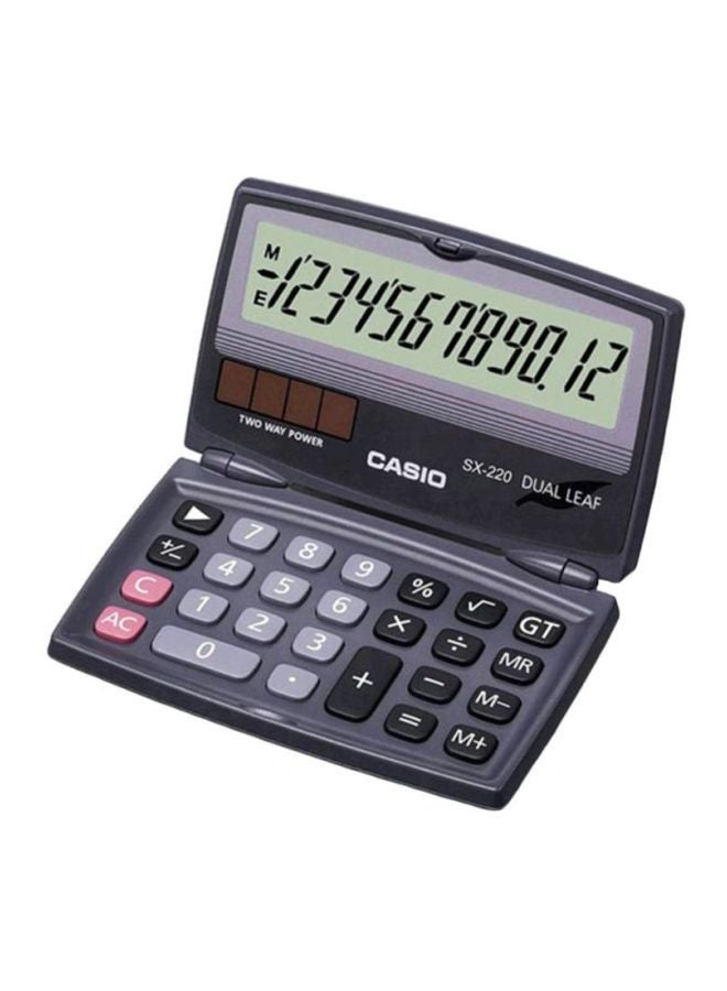 CASIO - 12-Digit Practical Calculator Black/Grey/Red - Image 1