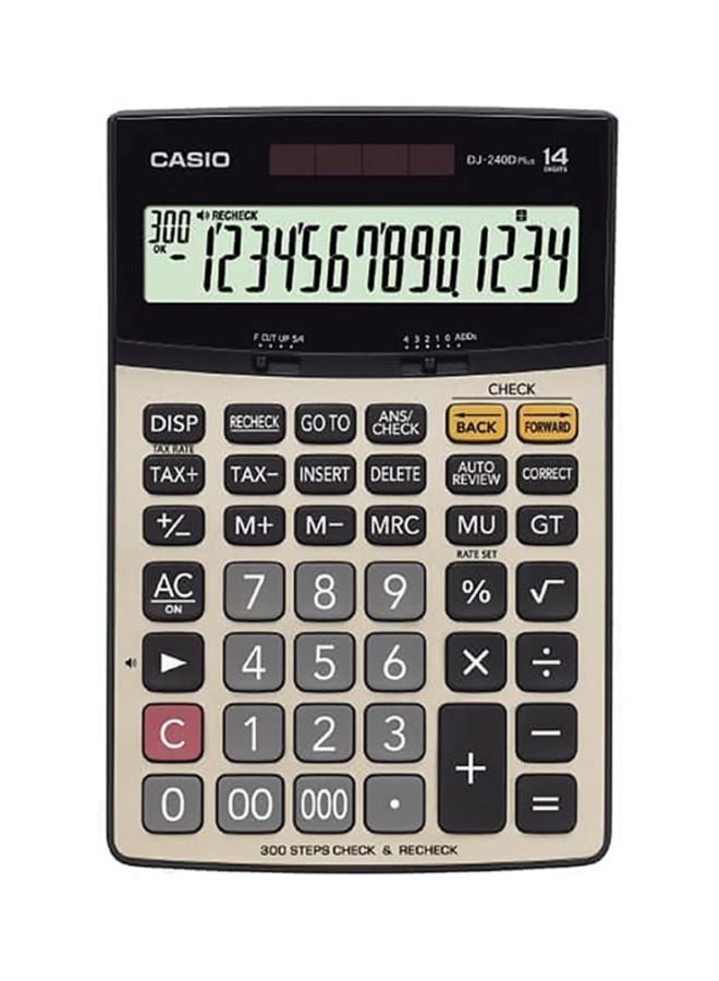 CASIO DJ-240 12-Digit Desk Electronic Financial Business Calculator Silver/Grey/Black - Image 1