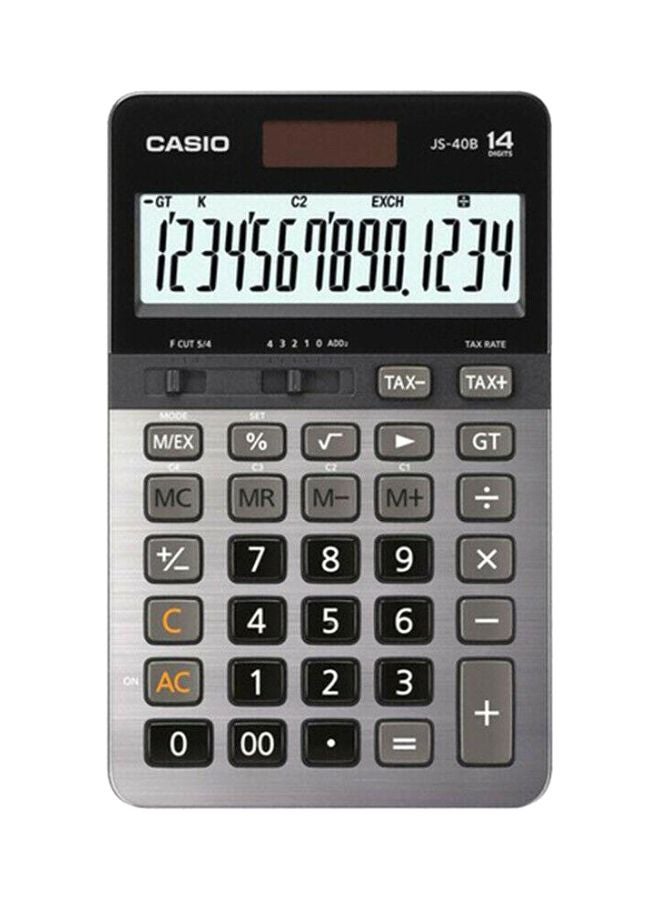 كاسيو آلة حاسبة مالية وتجارية بشاشة سعة 14 رقماً رمادي/أسود - Image 1