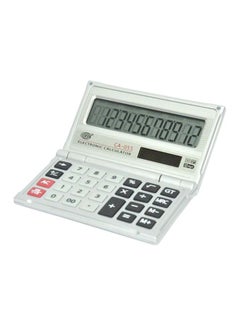 Foldable Calculator Handheld 12 Digits Silver